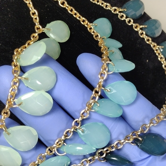 Gold-Tone Multi-Layer Ombre Teardrop Beaded Statement Necklace – Women’s Jewelry - Picture 5 of 8